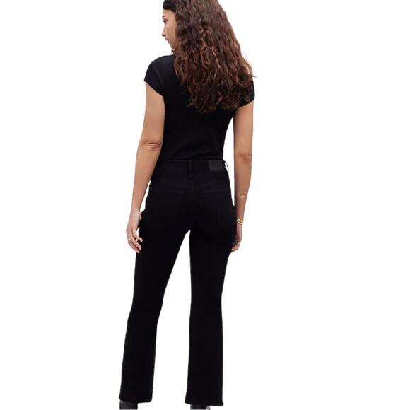 MADEWELL Black Rinse Wash Mid-Rise Kick Out Jeans Womens 26 Polished Casual Y2K - Picture 6 of 16